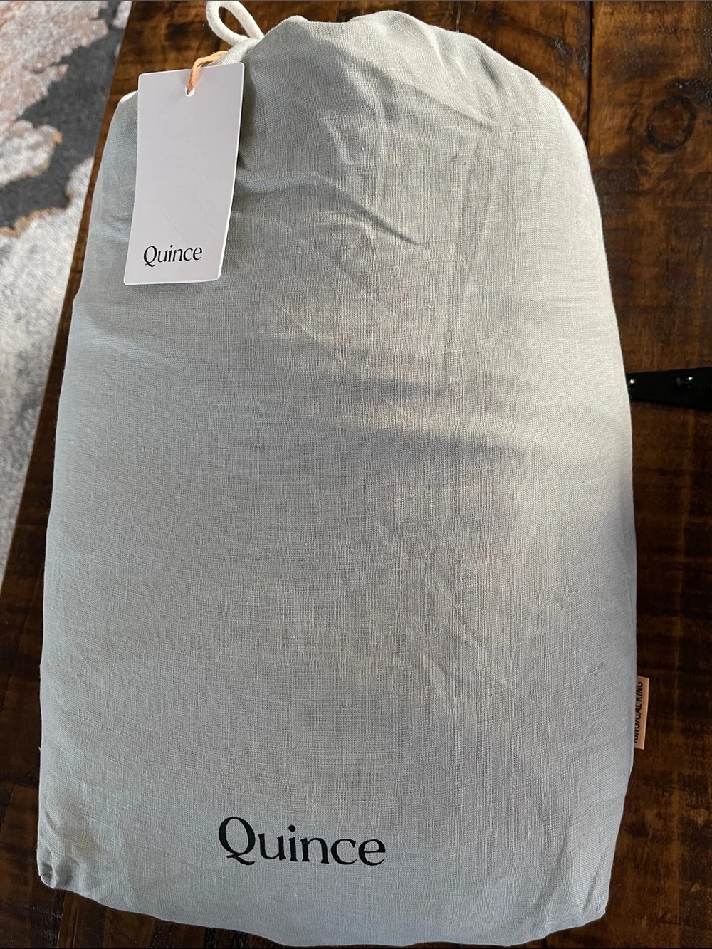 NWT Quince European Linen 3 Piece Duvet Cover Set, King/Cal King (Mist)